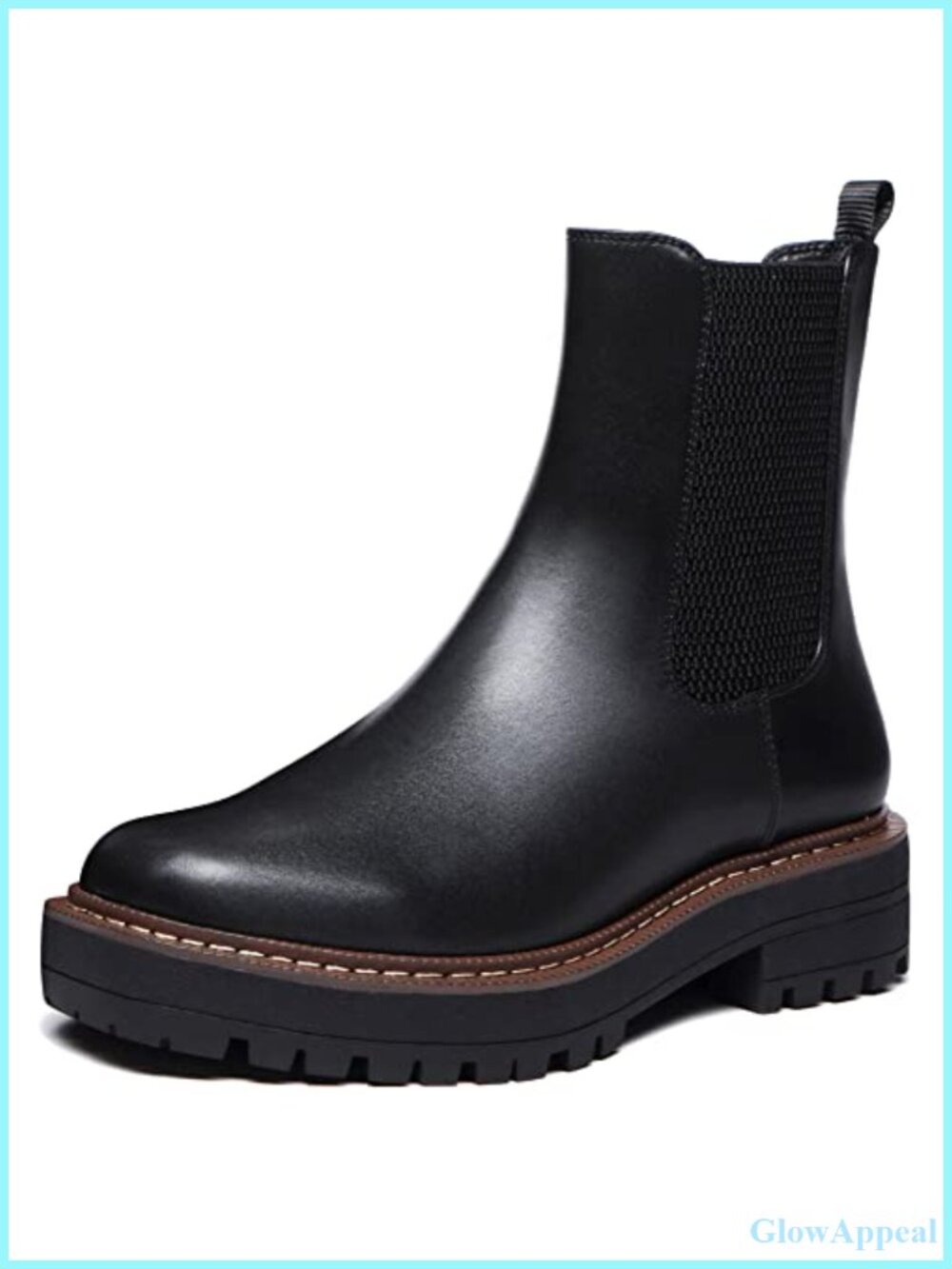 Women's Low Heel Chelsea Platform Ankle Boots PU Faux Sheepskin Casual